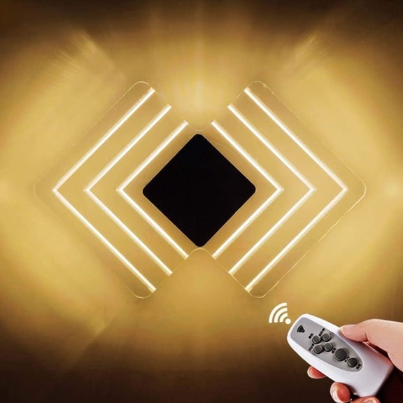 Modern Wall Sconce 6W, LED Wall Lamp with Remote Control, 3000-6500K Dimmable Up and Down Indoor Acrylic Material Wall Mounted Wall Lights for Living Room Bedroom Hallway,E