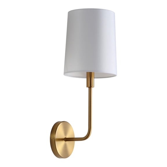 Modern Wall Sconce - Brass & White Shade