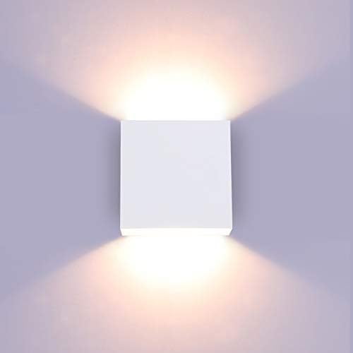 Modern Wall Sconce Dimmable Hardwired, Up Down Wall Mount Lights Indoor Mini Metal LED Wall Lamp for Living Room Bedroom Hallway Decor, Warm White