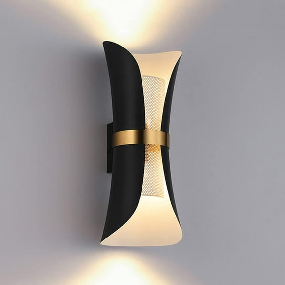 Modern Wall Sconce Light Fixture Up Down Wall Lamp, Industrial Wall Lighting with Mesh Shade Indoor Wall Sconces Lamps for Living Room Bedroom Bedside Hallway Corridor