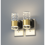 2-Light Dimmable LED Plug-in Wall Sconce with Acrylic Design