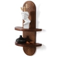 thumbnail image 1 of Modern Wall Shelf with Arched Wood Design Mid-Century Double Floating Rainbow Shelves for Indoor Decoration Holding Planter Ornaments, 22 x 11.6 Inch (Walnut), 1 of 8