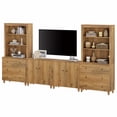 thumbnail image 1 of Modern Wall Unit Entertainment Center for 75" TVs with Drawers&Doors,Oak Brown, 1 of 11
