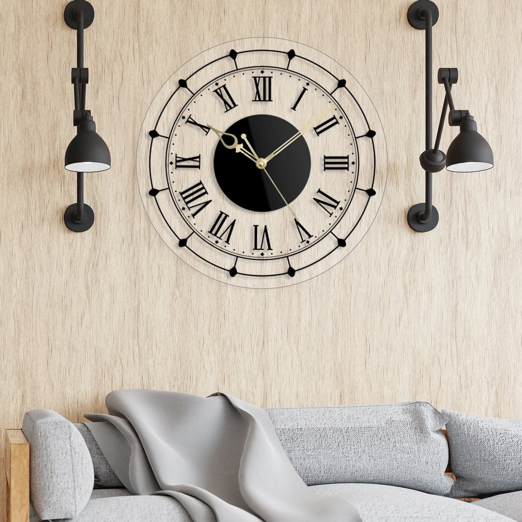 Modern Wall clock for Living Room Drawing Room Acrylic Elegant Roman Clock - Walmart.com