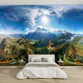 thumbnail image 1 of Modern Wallpaper Murals 3D 360x180 degree spherical equirectangular aerial panorama Flight Peel and Stick Removable Self-Adhesive PVC Wall Stickers for Nursery Kids Bedroom TV Wall Decor, 1 of 5