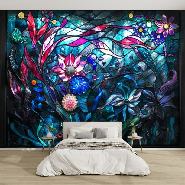 Modern Wallpaper Murals 3D Abstract Paradise Stained Glass