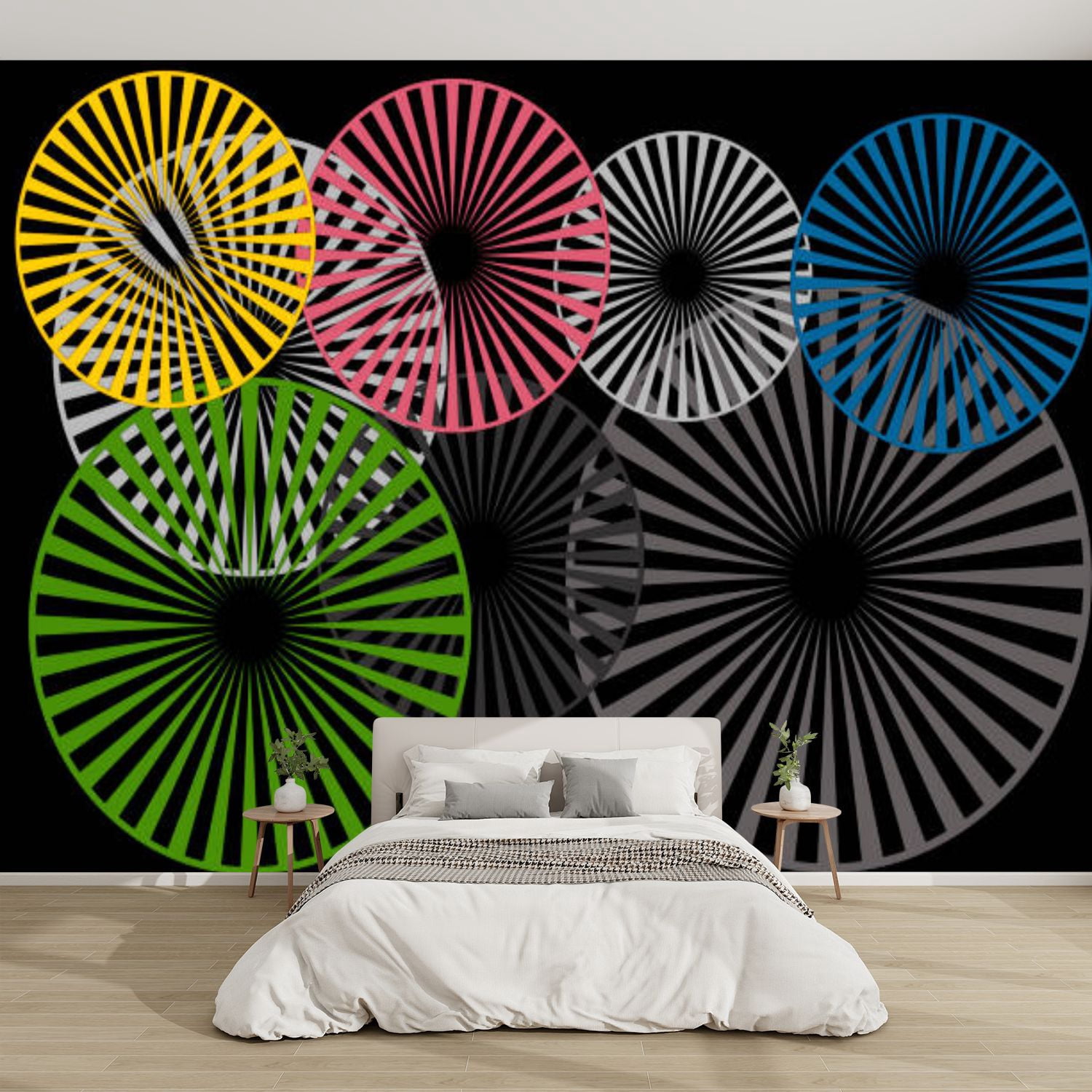 Abstract Peeling Sticker Modern Wallpaper Murals 3D Abstracts Peel and Stick Removable Self ...
