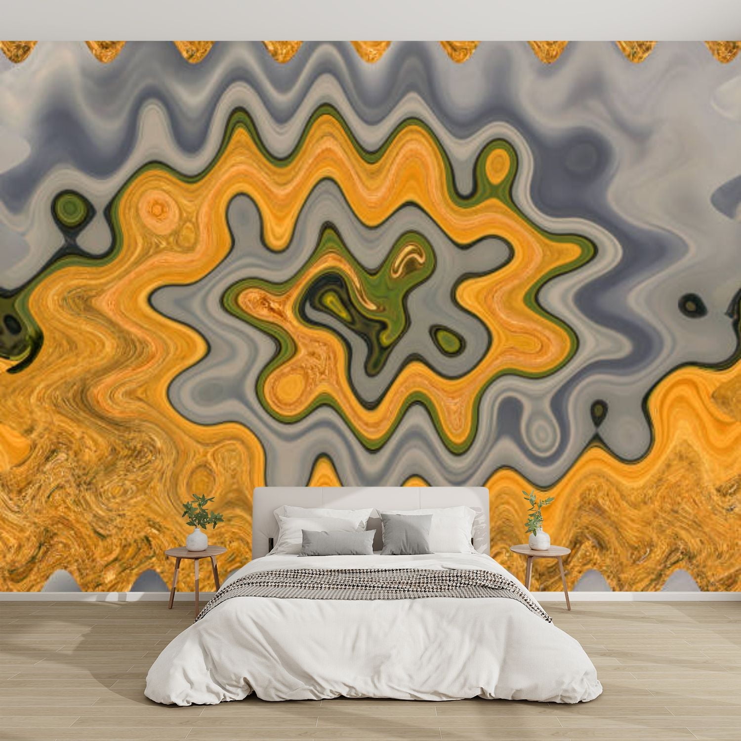 Modern Wallpaper Murals 3D Abstracts Wheat field Peel and Stick ...