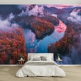 thumbnail image 1 of Modern Wallpaper Murals 3D Autumn Smokies Aerial Fiery Sunset Reflection Peel and Stick Removable Self-Adhesive PVC Wall Stickers for Nursery Kids Bedroom TV Wall Decor, 1 of 5