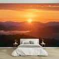 thumbnail image 1 of Modern Wallpaper Murals 3D Beautiful sunrise Sun meadow trees Spring Landscape high mountains Peel and Stick Removable Self-Adhesive PVC Wall Stickers for Nursery Kids Bedroom TV Wall Decor, 1 of 5