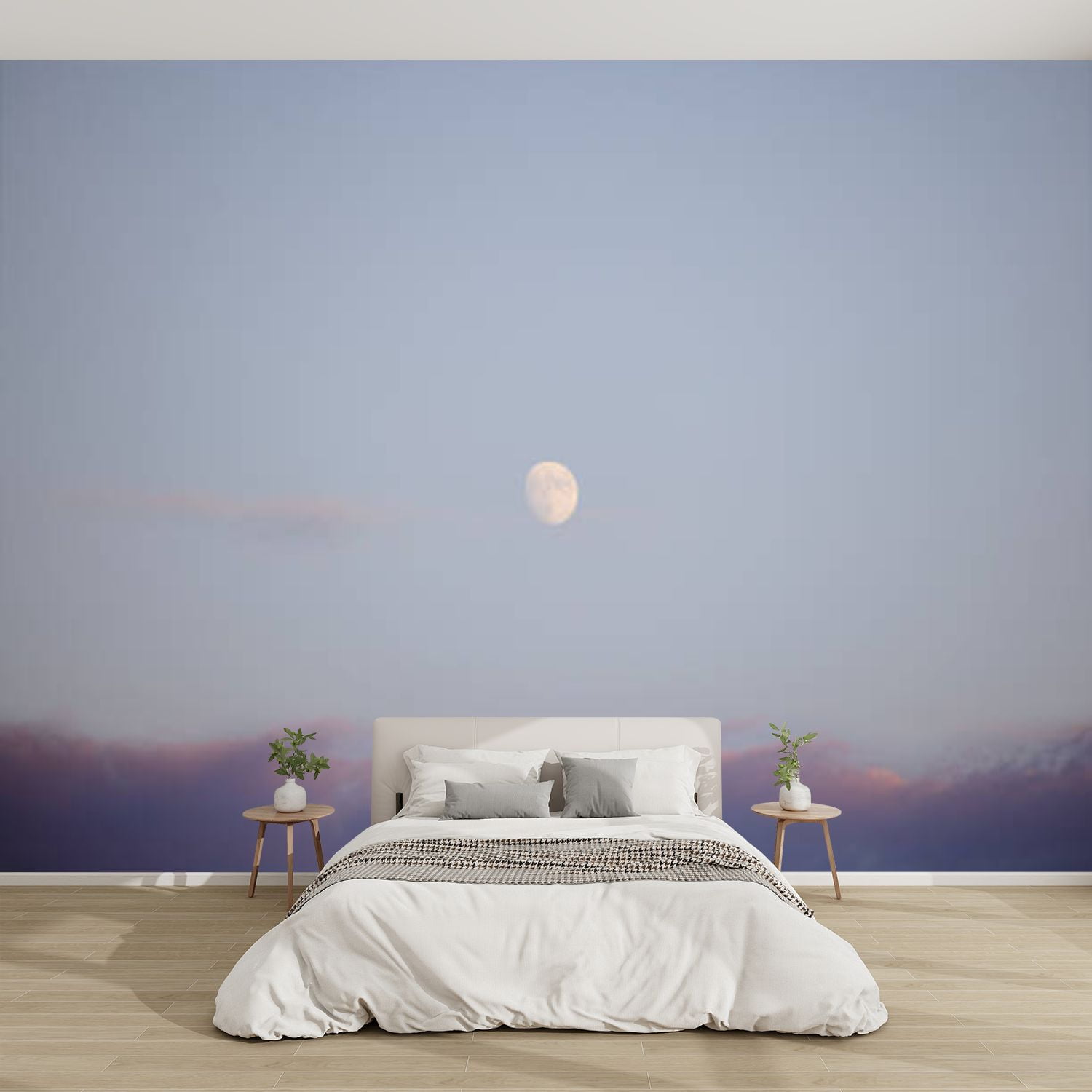 Modern Wallpaper Murals 3D Evening moon Peel and Stick Removable Self ...