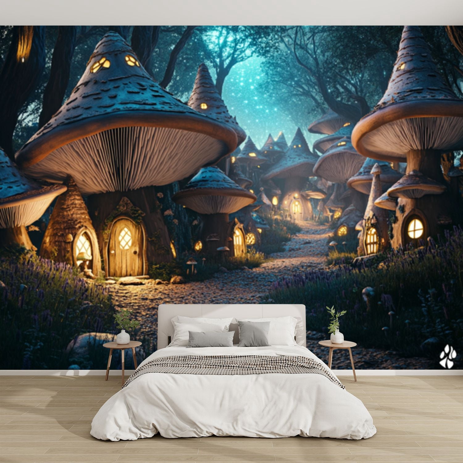 Modern Wallpaper Murals 3D Illustrative Mushroom Forest Canvas ...