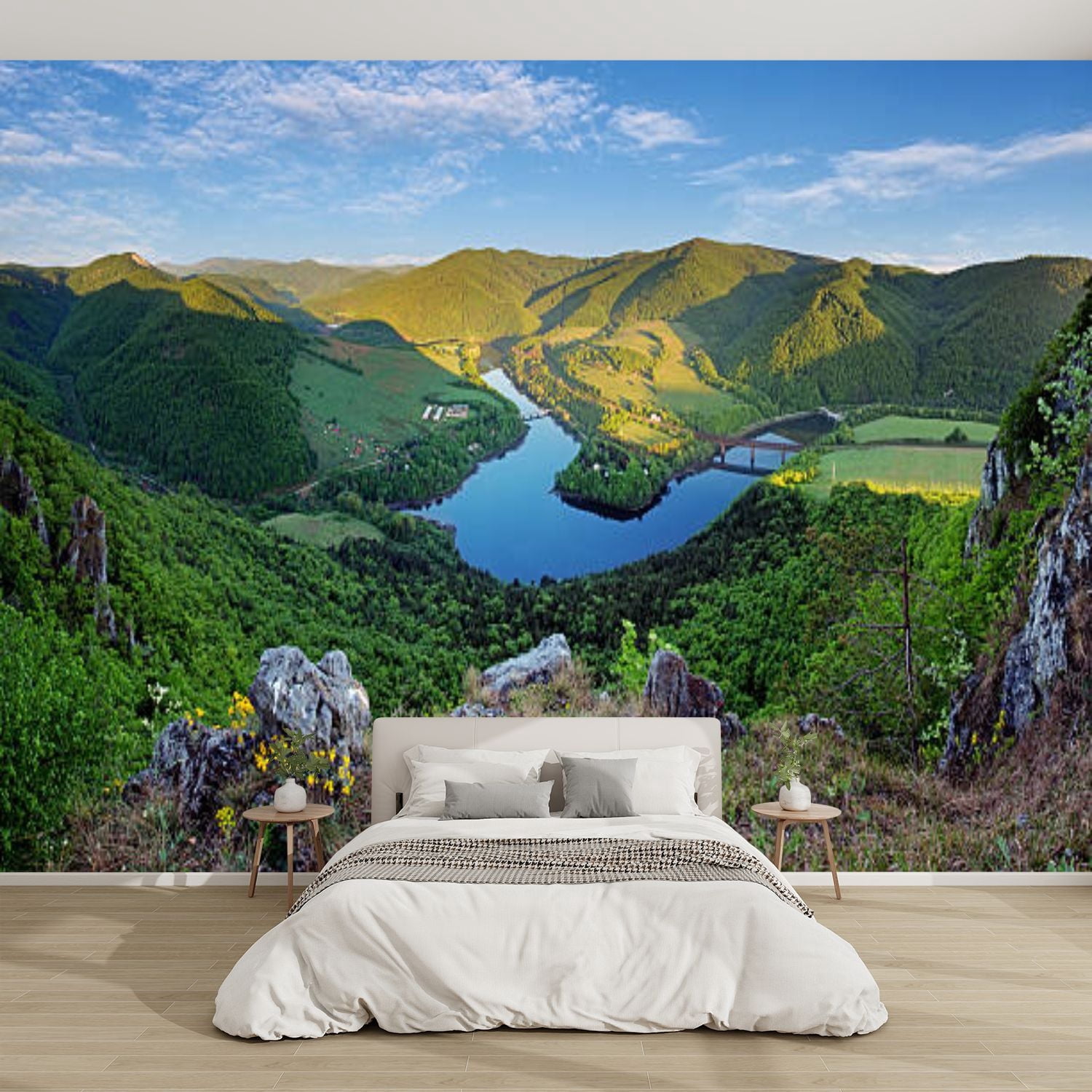 Modern Wallpaper Murals 3D Lake Ruzin Slovakia countryside Kosice Peel ...