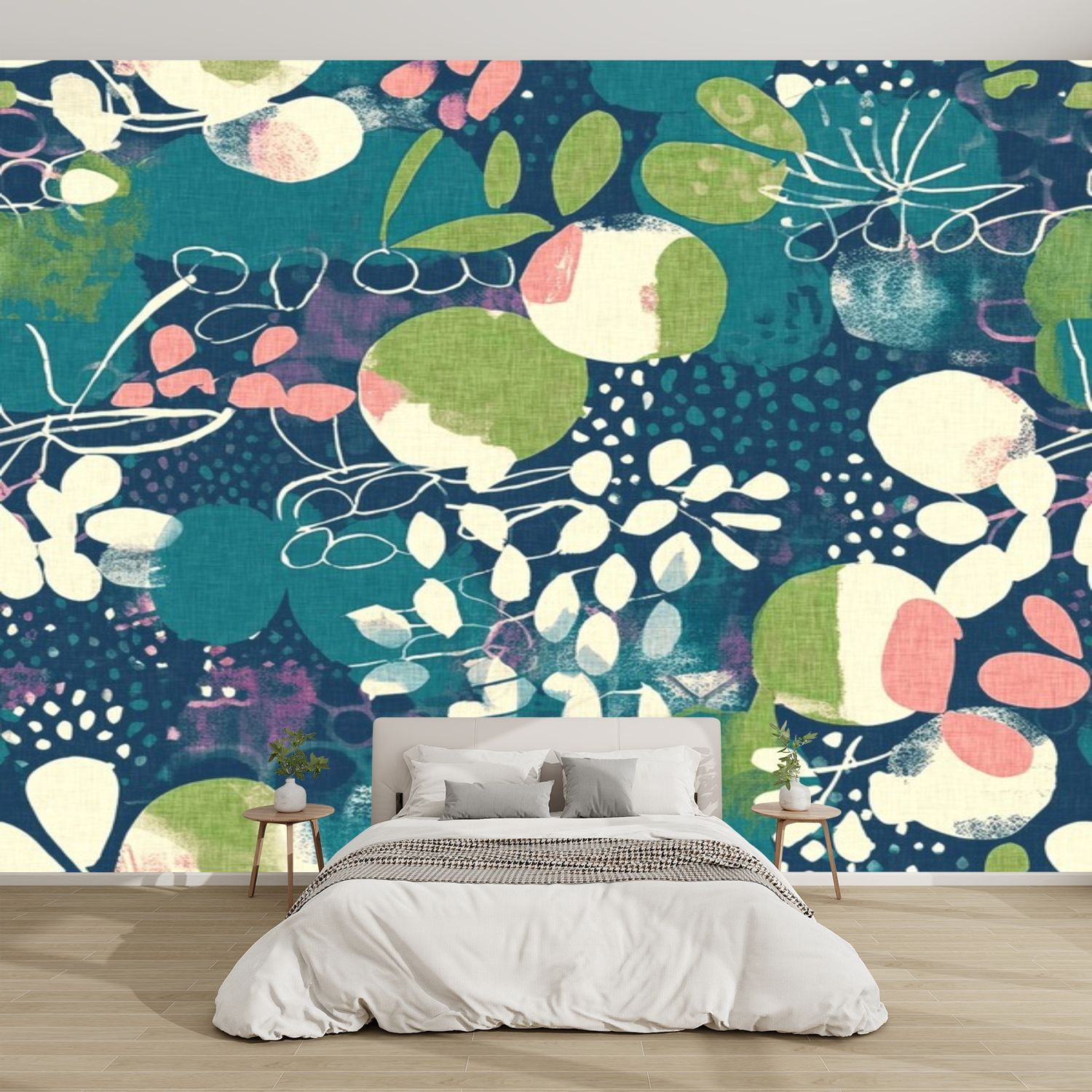 Modern Wallpaper Murals 3D Modern naive collage paper cut out shapes ...