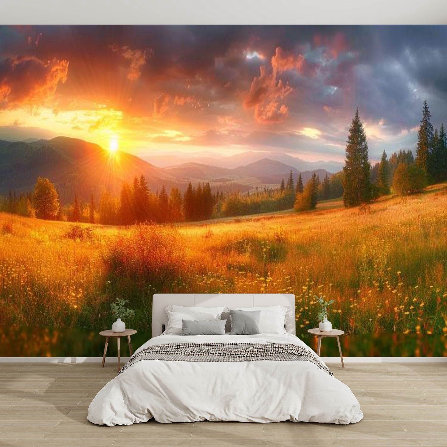 Modern Wallpaper Murals 3D Mountain landscape Peel and Stick Removable ...