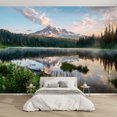 thumbnail image 1 of Modern Wallpaper Murals 3D Mt Rainier Reflection Lake sunrise wildflowers blooming Peel and Stick Removable Self-Adhesive PVC Wall Stickers for Nursery Kids Bedroom TV Wall Decor, 1 of 5