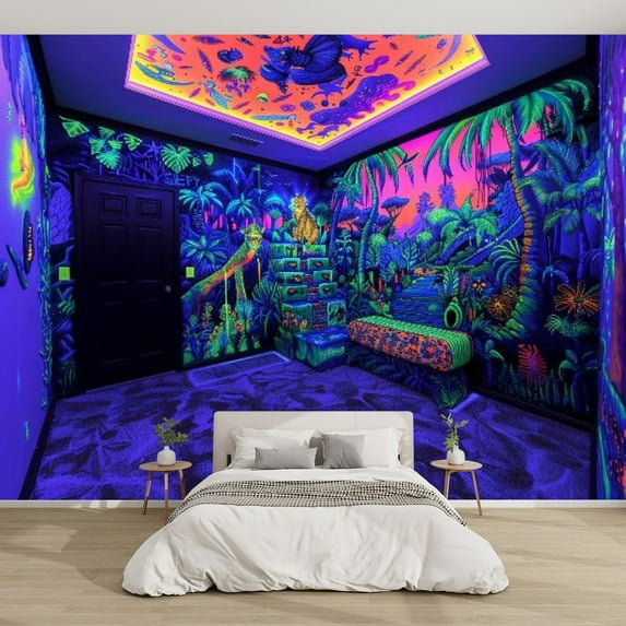 Modern Wallpaper Murals 3D Mythical World Wall Ceiling Mural for Kids Peel and Stick Removable Self-Adhesive PVC Wall Stickers for Nursery Kids Bedroom TV Wall Decor