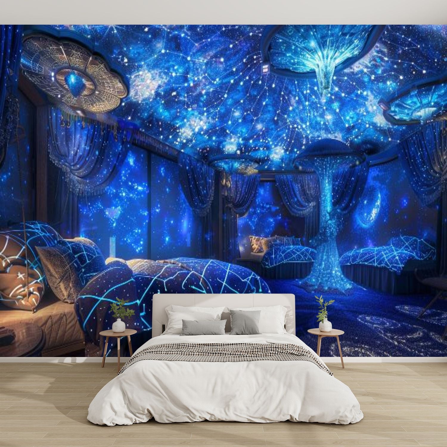 Modern Wallpaper Murals 3D Renaissance Space Themed Quilt Cosmic Ceiling  Decor Peel and Stick Removable Self-Adhesive PVC Wall Stickers for Nursery  Kids Bedroom TV Wall Decor - Walmart Business Supplies, image size:1500x1500