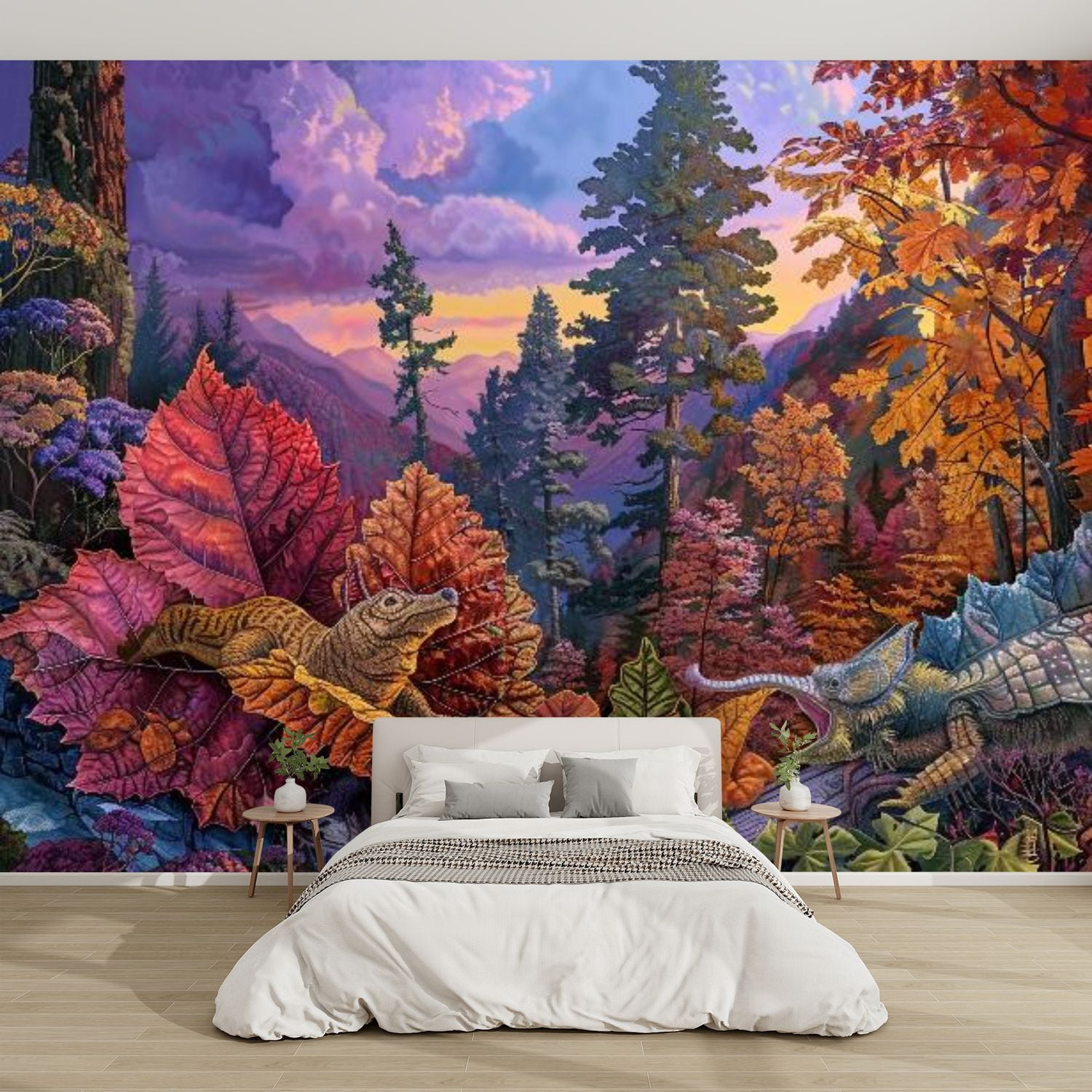 Modern Wallpaper Murals 3D Storybook Smoky Mountains Autumn Enchantment