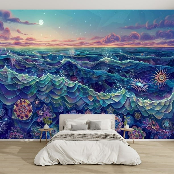 Modern Wallpaper Murals 3D Surreal Ocean Tessellation Poster