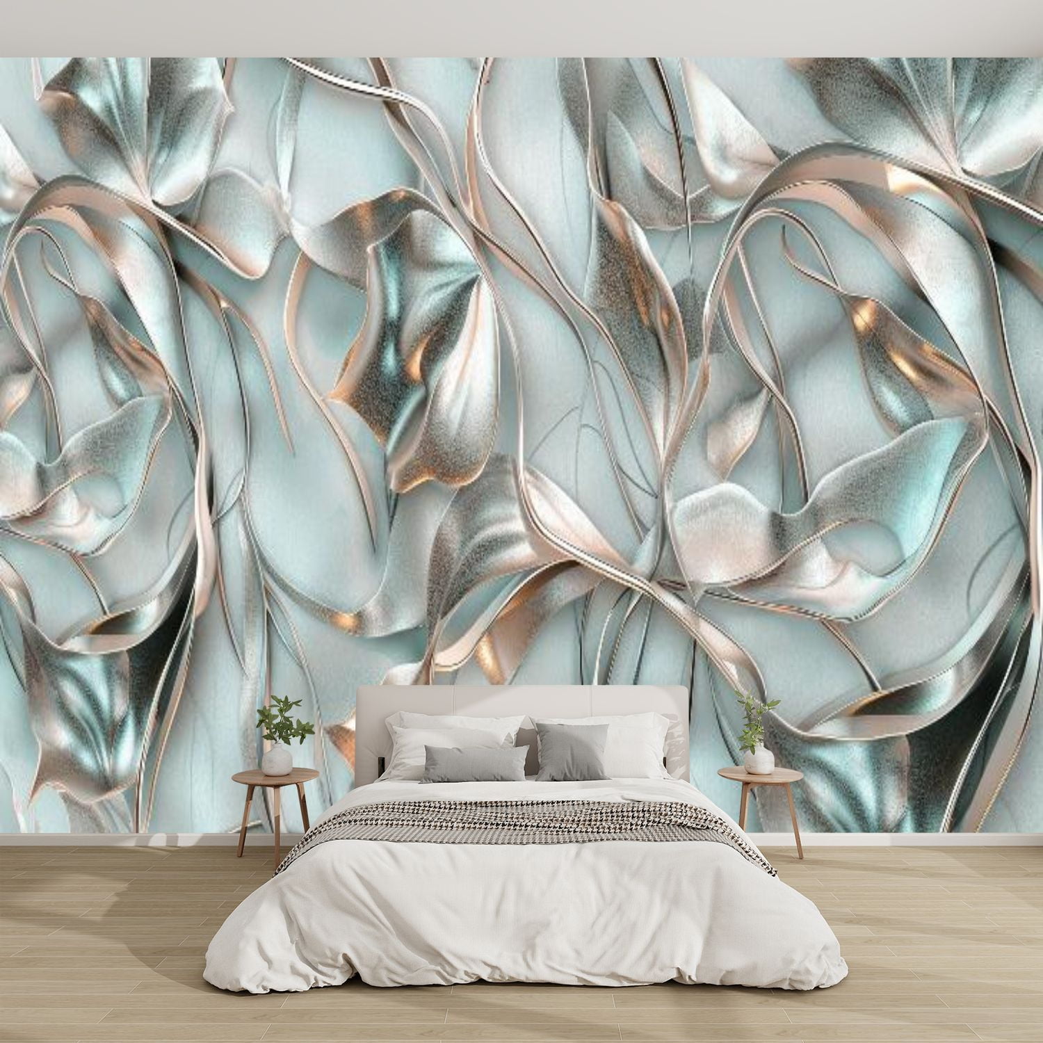 Modern Wallpaper Murals 3D Victorian Floral Peel and Stick