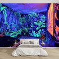 thumbnail image 1 of Modern Wallpaper Murals 3D View Jungle Room Blacklight Mural Magical Peel and Stick Removable Self-Adhesive PVC Wall Stickers for Nursery Kids Bedroom TV Wall Decor, 1 of 5