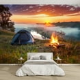 thumbnail image 1 of Modern Wallpaper Murals 3D campfire tent sunrise Peel and Stick Removable Self-Adhesive PVC Wall Stickers for Nursery Kids Bedroom TV Wall Decor, 1 of 5