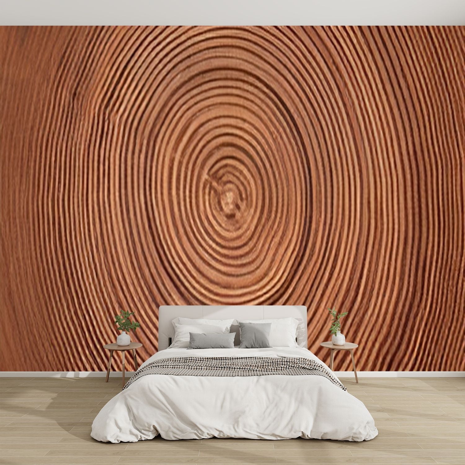 Tree Stump Rings Mural Modern Wallpaper Murals 3D cut texture annual rings cracks old tree ...