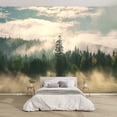 thumbnail image 1 of Modern Wallpaper Murals 3D sun wooded mountans Peel and Stick Removable Self-Adhesive PVC Wall Stickers for Nursery Kids Bedroom TV Wall Decor, 1 of 5