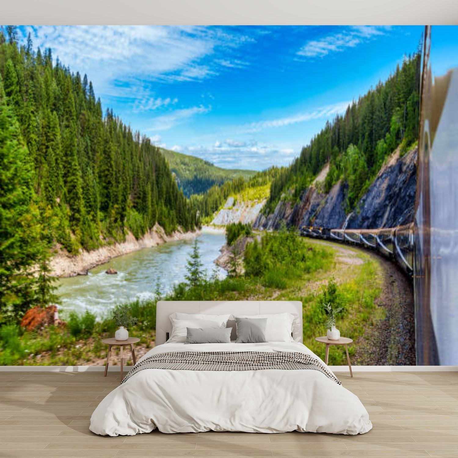 Wall Decals For Bathroom 3D Train Wall Sticker - Vintage Alpine Forest Peel  And Stick Wall Decal Best Removable Wall Decals, image size:1500x1500