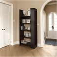 thumbnail image 1 of Modern Walnut 5-Tier Open Bookcase for Home & Office Display Storage Shelf, 1 of 7