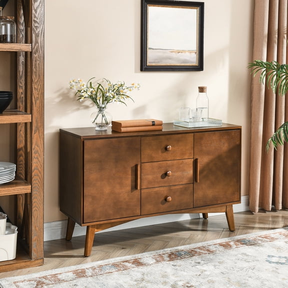 Modern Walnut Sideboard / Easy Assembly and Cleaning / Bedroom Decor