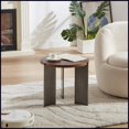 thumbnail image 1 of Modern Walnut Wood Coffee Table with Black Metal Feet – Eco-Friendly, Easy-Clean Laminate Top for Living Room, 1 of 9