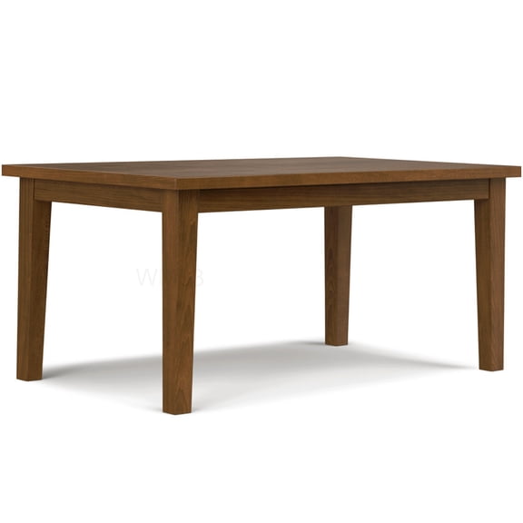 Modern Walnut Wood Dining Table, 66x40 Inch Rectangle Kitchen Table with Apron Detail, Easy Assembly