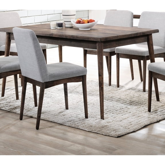 Modern Walnut-colored Rectangular Dining Table With Solid Wood Construction And Sleek Appearance Contemporary Walnut Finish Top