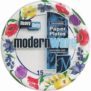 AJM Packaging Modern Ware Paper Plate - Microwave Safe, Round - 7 Inch, Multicolor