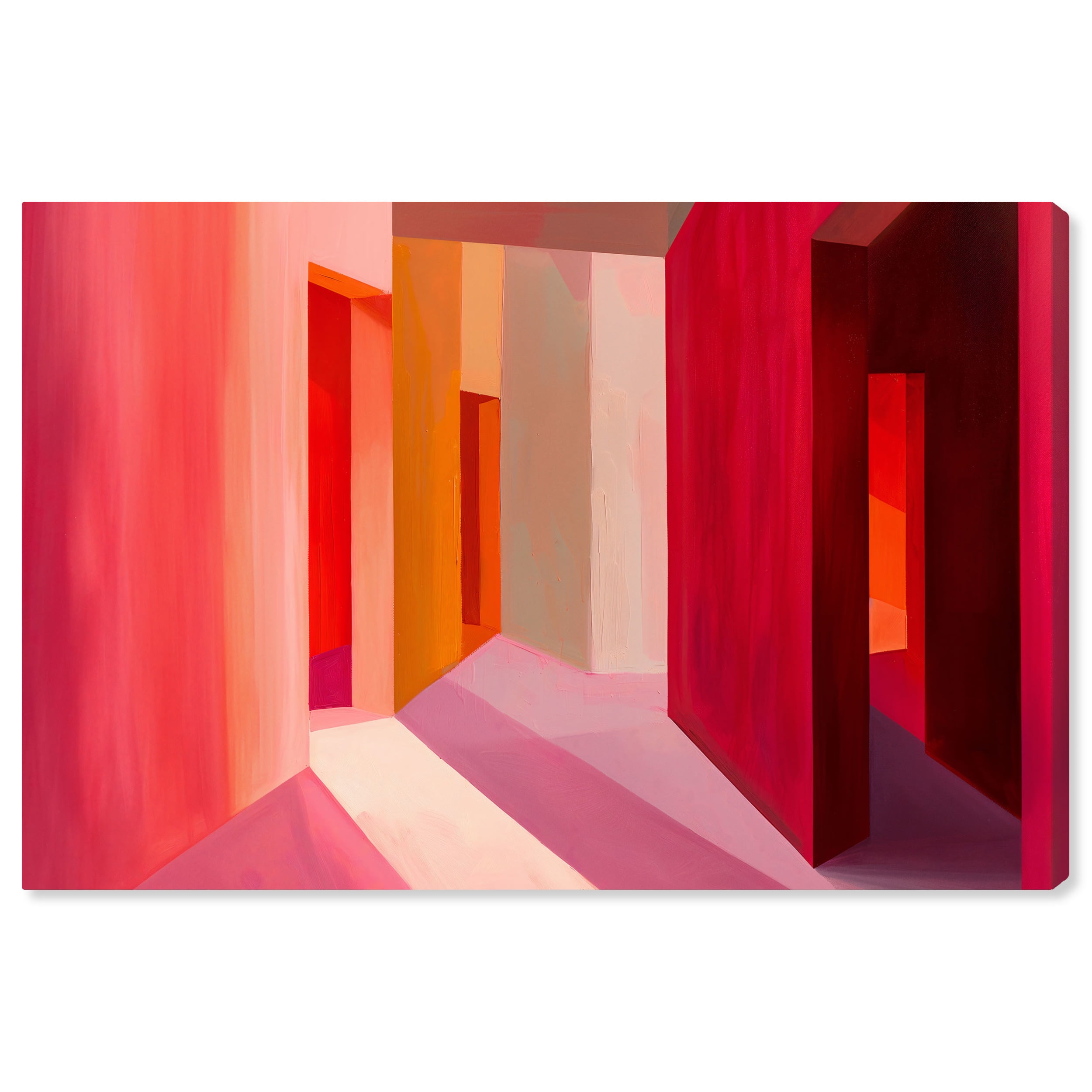 Modern Warm Color Block Abstract Canvas Wall Art, 15" x 10"