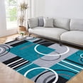 thumbnail image 1 of Tzou Modern Washable Blue Geometric Area Rugs, 8x10ft, Non-Slip Backing, 1 of 7