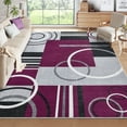 thumbnail image 1 of Modern Washable Area Rugs, Contemporary Geometric Circles Carpet with Non-Slip Backing, 1 of 7