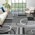 thumbnail image 1 of Tzou Modern Washable Area Rug Flat Weave Gray Geometric Area Rugs, 8x10ft(244x305cm), Non-Slip Backing, 1 of 8