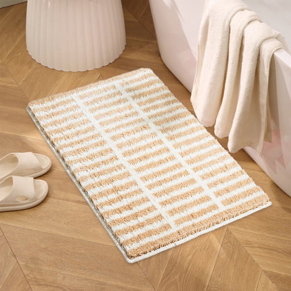 Modern Washable Area Rugs for Living Room, 16x24 Inch Non-Slip Rugs for Bedroom, Farmhouse Checkered Rug, Neutral Soft Low Pile Carpet for Office Dining Room Playroom
