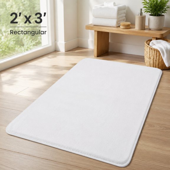 Modern Washable Runner Rug 2x3 Feet White Soft Non-Slip Bedroom Hallway Carpet Mat
