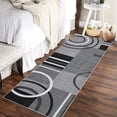 thumbnail image 1 of Modern Washable Runner Rug 2x6 Contemporary Geometric Circles Carpet with Non-Slip Backing for Hallway, Low Pile Indoor Floor Mat for Kitchen Bedroom, Gray, 1 of 7