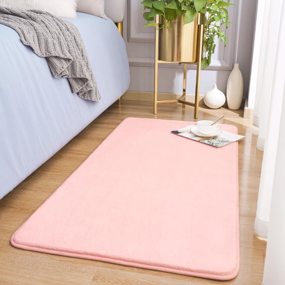 Modern Washable Runner Rugs 2x4 Feet Pink Bedroom Rug Small Area For Living Room Non Slip Memory Foam Hallway Entryways Laundry