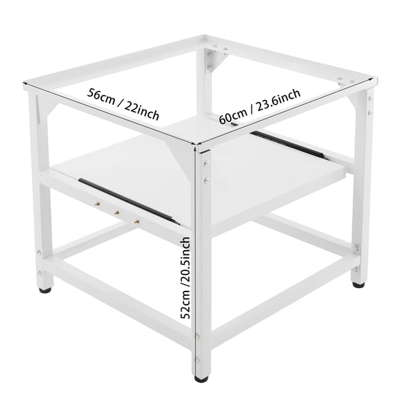 Modern Washing Machine Base Dryer Stand, Washing Machine Base with Shelf White