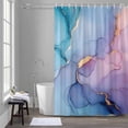 thumbnail image 1 of Modern Water Ripple Shower Curtain for Bathroom Decor, Blue Gold Marble Texture Waterproof Fabric Shower Curtain, 54"x78" Set with 12 Hooks, 1 of 9