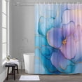thumbnail image 1 of Modern Water Ripple Shower Curtain for Bathroom Decor, Gold Blue Marble Texture Waterproof Fabric Shower Curtain, 72"x96" Set with 12 Hooks, 1 of 9