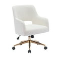 thumbnail image 1 of Modern Water and Stain Resistant Boucle Fabric Upholstered Rolling Task Chair Height Adjustable Swivel Vanity Chair, Cream, 1 of 5