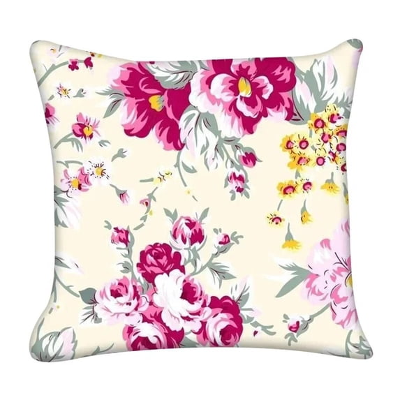 Modern Watercolor Pillowcase Floral Pastoral Cushion Pink Sofa Living Room with Pillow Bed
