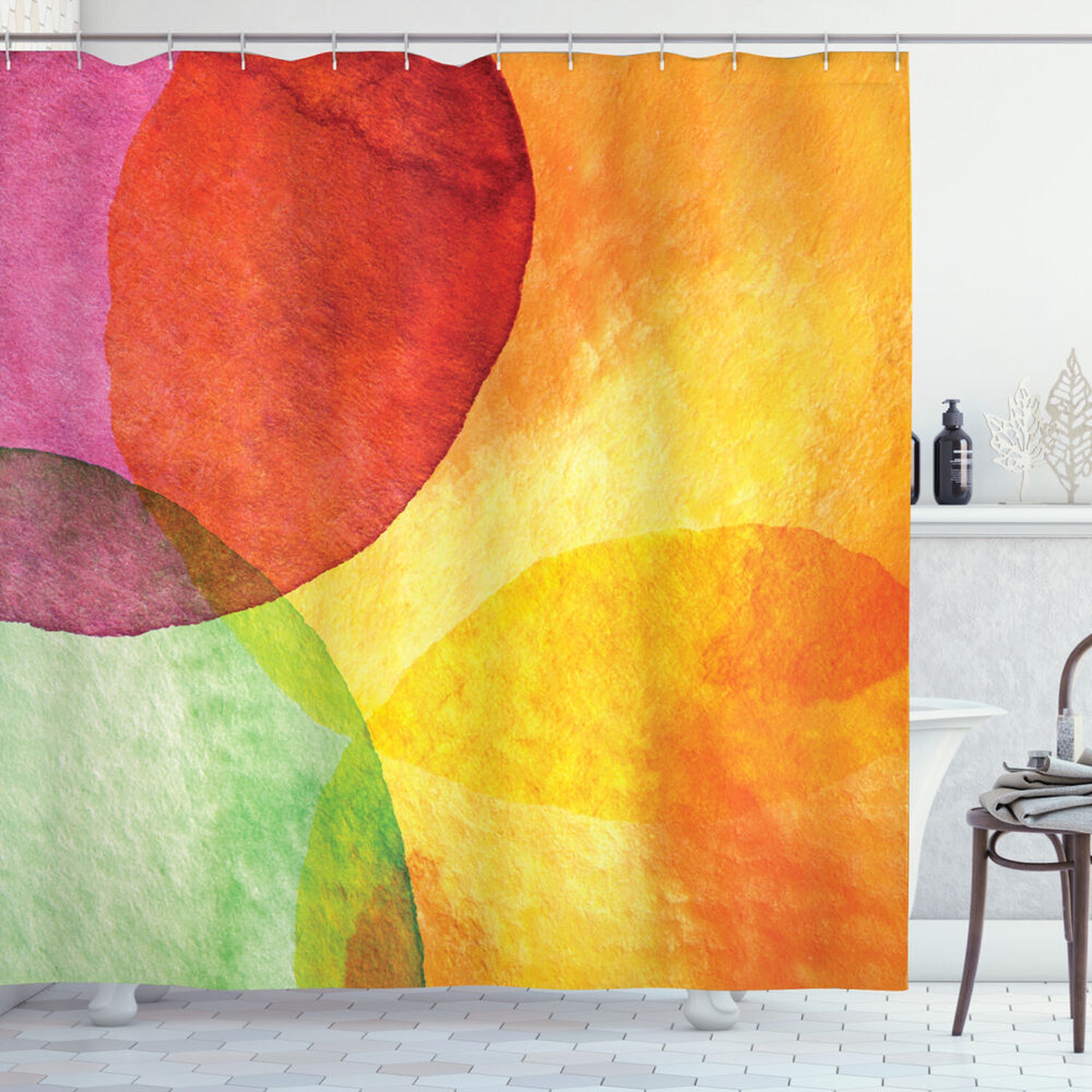 Modern Watercolor Shower Curtain Unique Art for Stylish Bathrooms